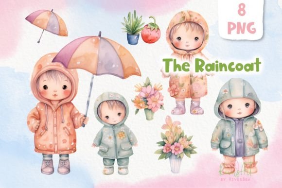 Download Raincoat PNG Clipart. Watercolor Kids - Premium Resources