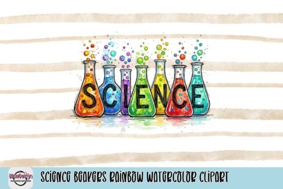 Download Science Beakers Rainbow Watercolor Clipart - Bow Collection