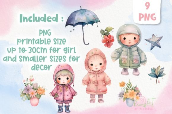 Download Raincoat PNG Clipart. Watercolor Kids - Premium Resources