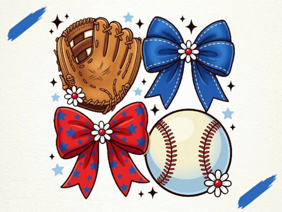 Download Coquette Baseball Bows &amp; Glove PNG - Bow Collection