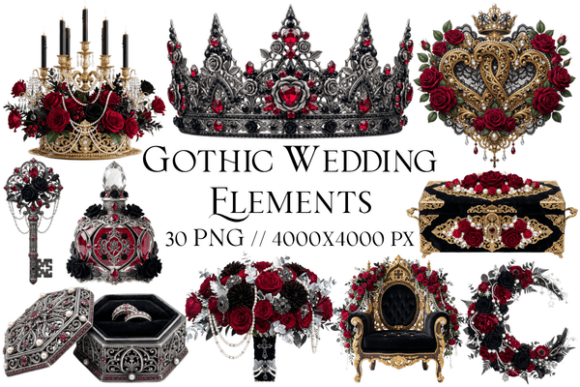 Download Gothic Wedding Elements Clipart - Wedding elements Collection