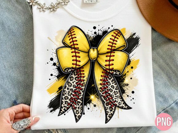 Download Leopard Baseball Bow Art PNG Shirt - Bow Collection