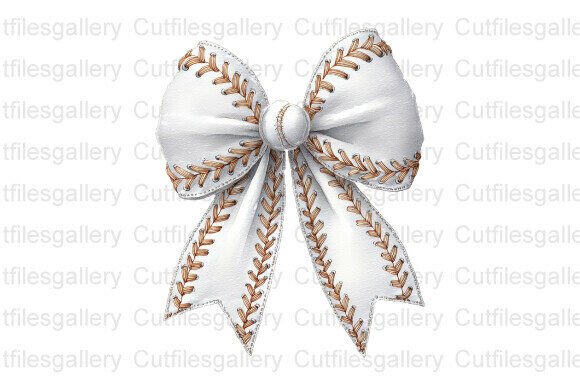Download White Stitch Baseball Bow PNG, Baseball - Bow Collection