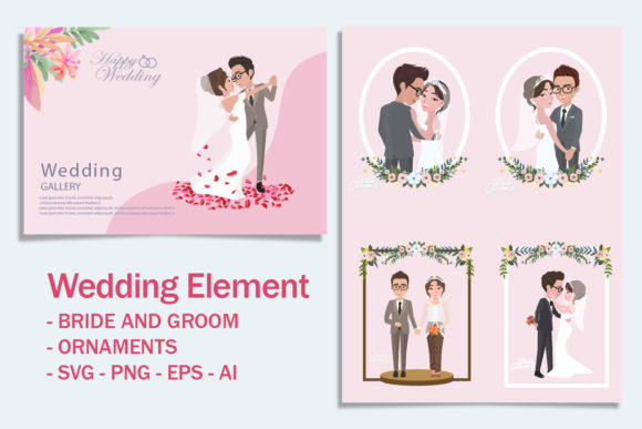 Download Wedding Elements/Bride &amp; Groom Character - Wedding elements Collection