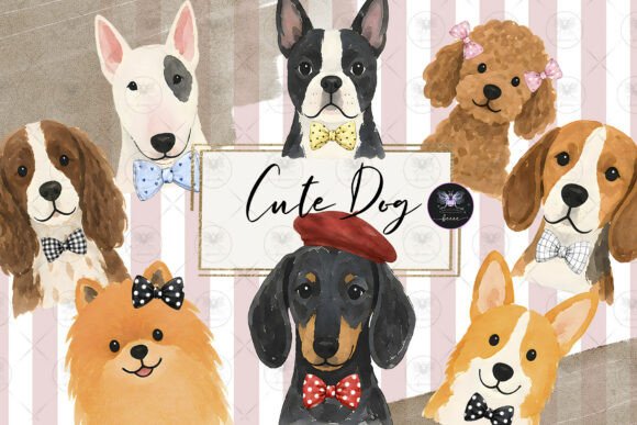 Download Dog Clipart Watercolor Bow - Bow Collection