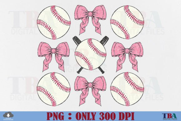 Download Coquette Baseball Distressed, Pink Bow - Bow Collection