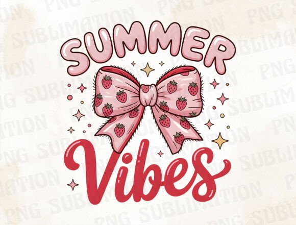 Download Summer Vibes Strawberry Bow PNG - Bow Collection