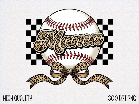 Download Leopard Print Mama Baseball Bow PNG - Bow Collection