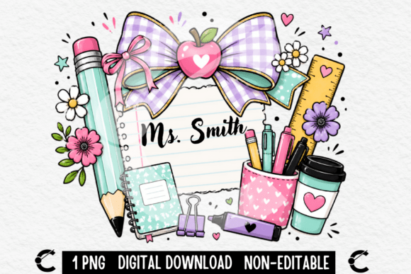Download Custom Teacher Name Purple Coquette Bow - Bow Collection